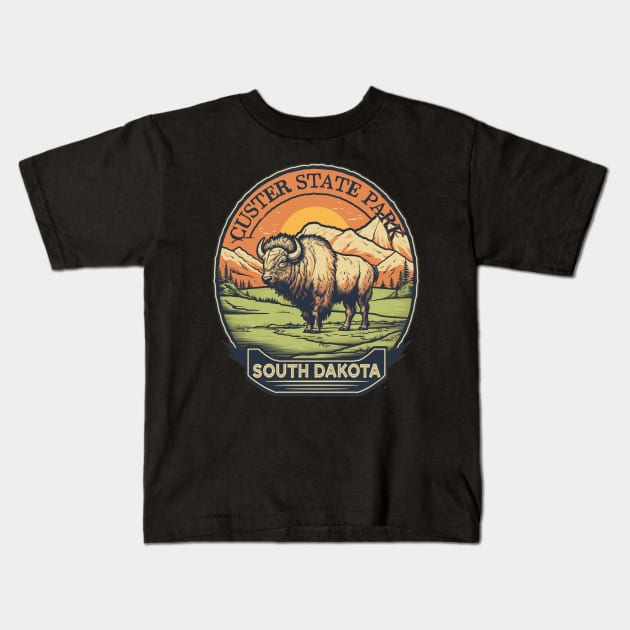 Custer State Park South Dakota Kids T-Shirt by BDAZ